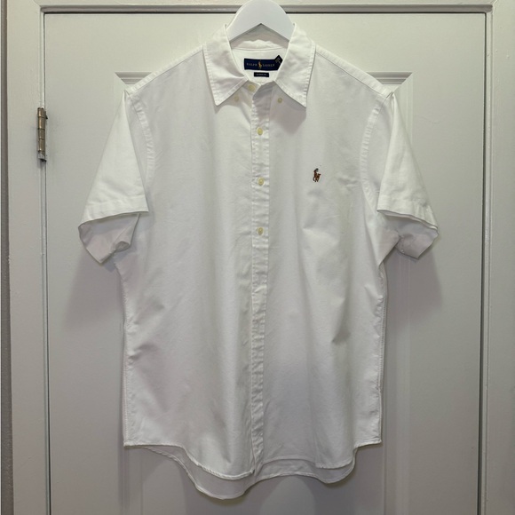 Ralph Lauren Buttondown White Polo Oxford Fabric Classic Fit Short Sleeve Men’s - Picture 1 of 11